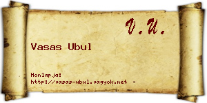 Vasas Ubul névjegykártya